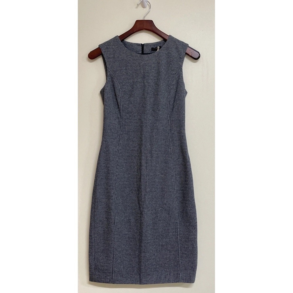 NEW Peserico SpA Scoop Neck Midi Sheath Dress Tweed Gray Made In Italy Euro 40‎